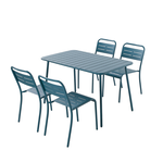 CONCEPT USINE Ensemble table et chaises bleu 4-6 places BERGAME
