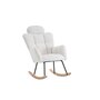 Voir la diapositive 1 : MERAX Fauteuil à Bascule Rocking Chair Fauteuil Relax Avec Têtière Blanc