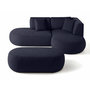 Voir la diapositive 3 : LISA DESIGN Santorini - canapé modulable d'angle droit + pouf - 4 places - en tissu texturé