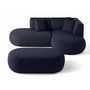 Voir la diapositive 3 : LISA DESIGN Santorini - canapé modulable d'angle droit + pouf - 4 places - en tissu texturé