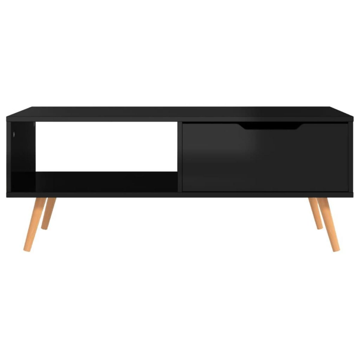 VIDAXL Table basse Noir brillant 100x49,5x43 cm Bois d'ingenierie