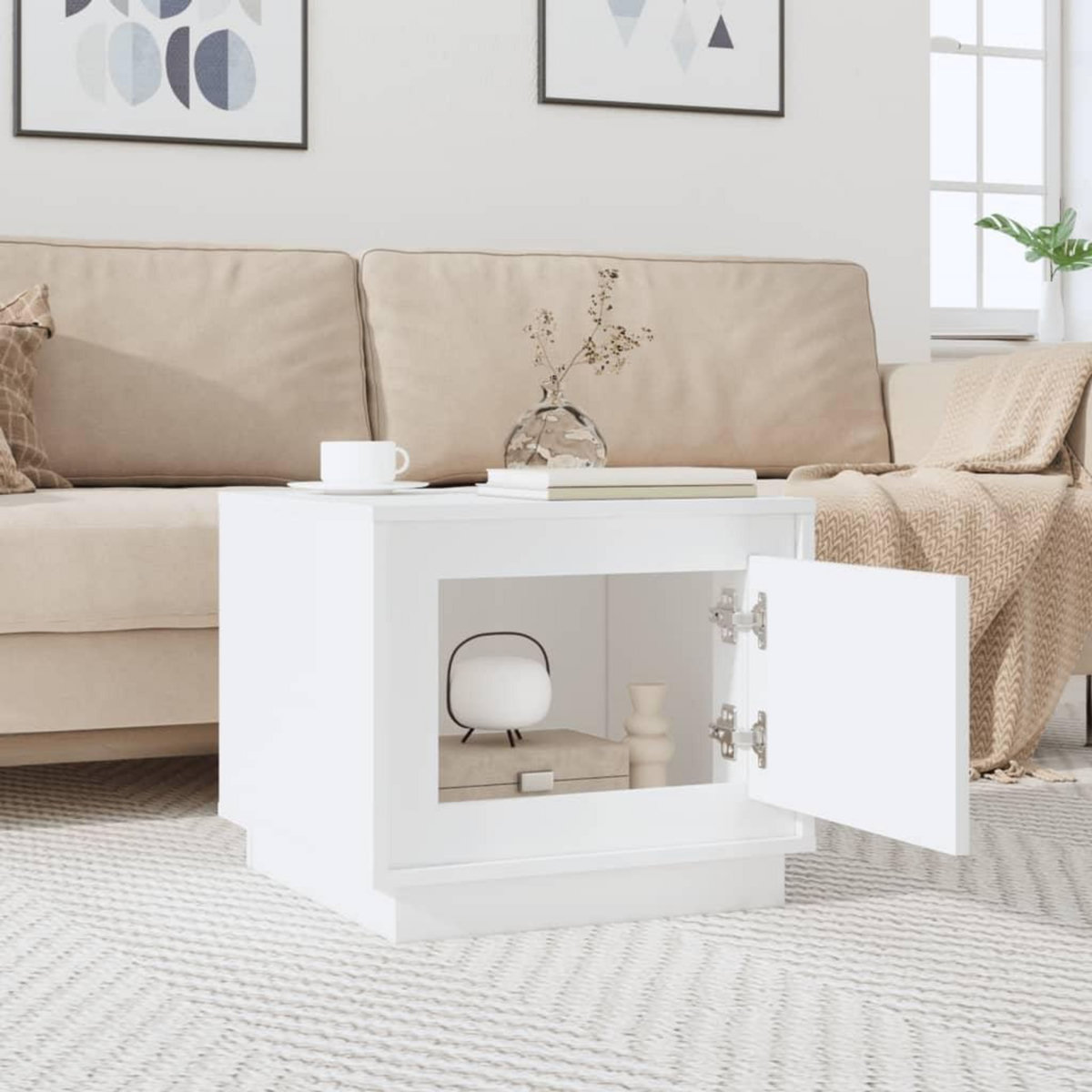 VIDAXL Table basse blanc 51x50x44 cm bois d'ingenierie