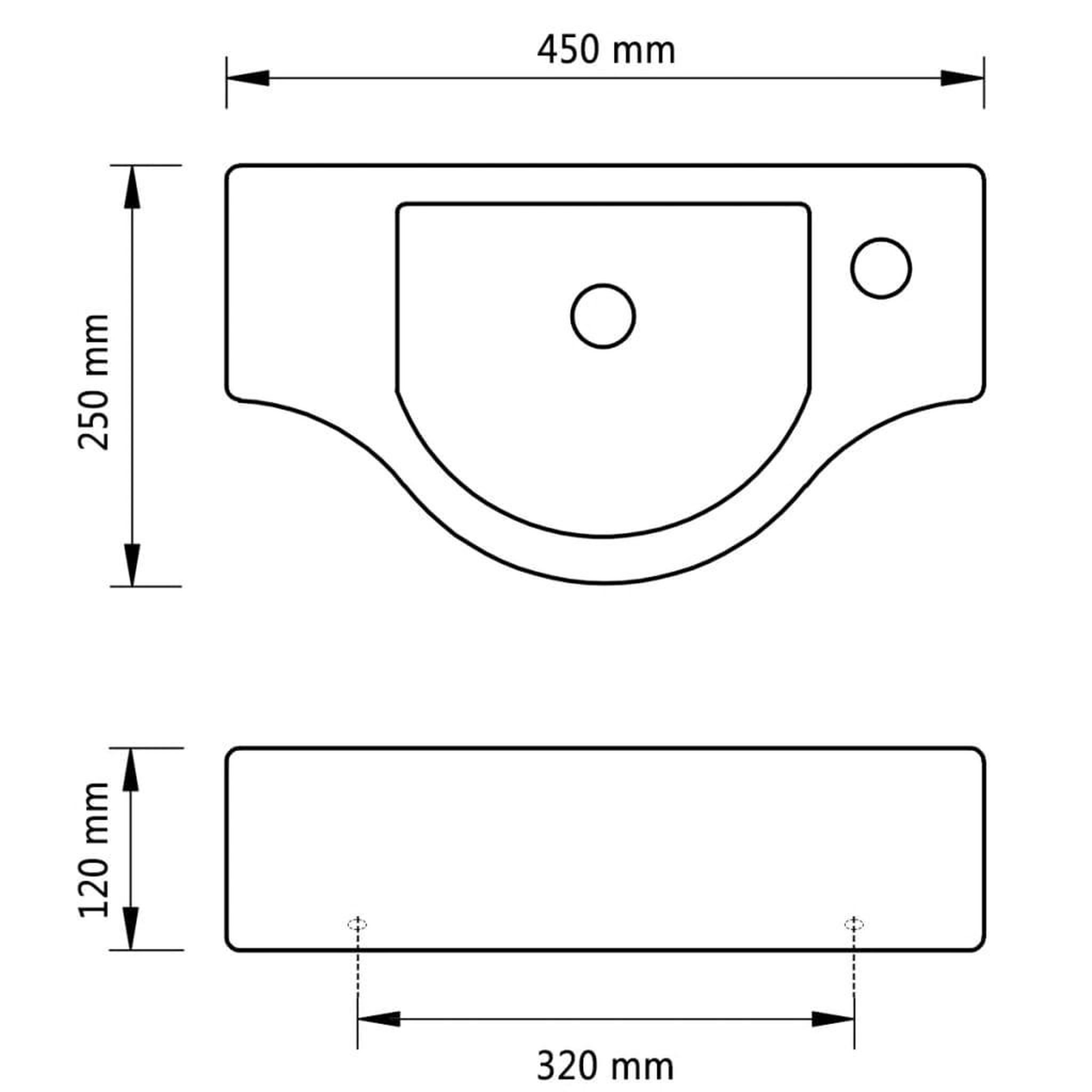 Voir la diapositive 6 : VIDAXL Vasque a trou pour robinet ceramique blanc pour salle de bain