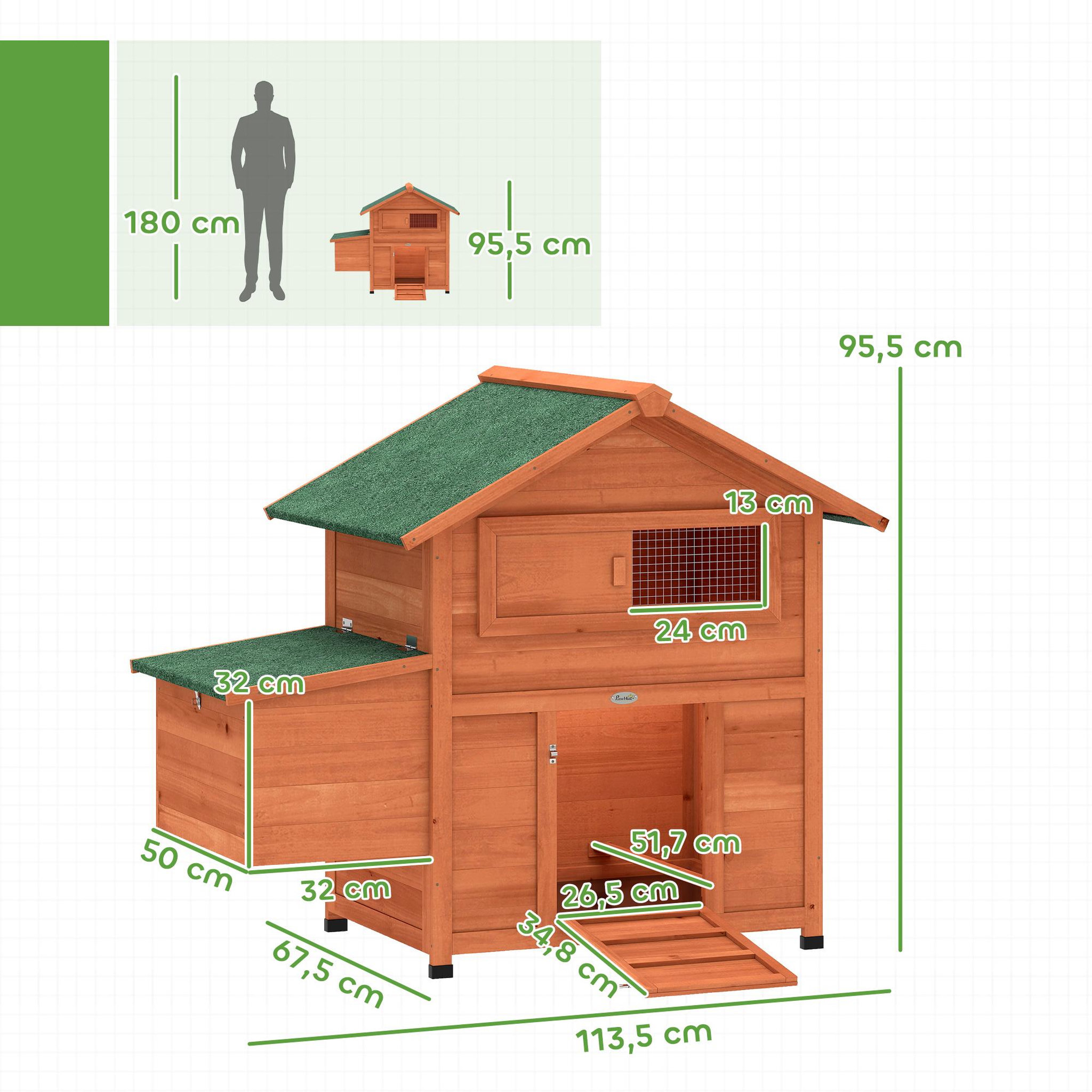 Voir la diapositive 3 : PAWHUT Poulailler niche en bois avec pondoir perchoir porte rampe verrouillable et fenêtre