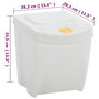 Voir la diapositive 6 : VIDAXL Poubelles a ordures empilables 4 pcs Blanc 100 L Polypropylene