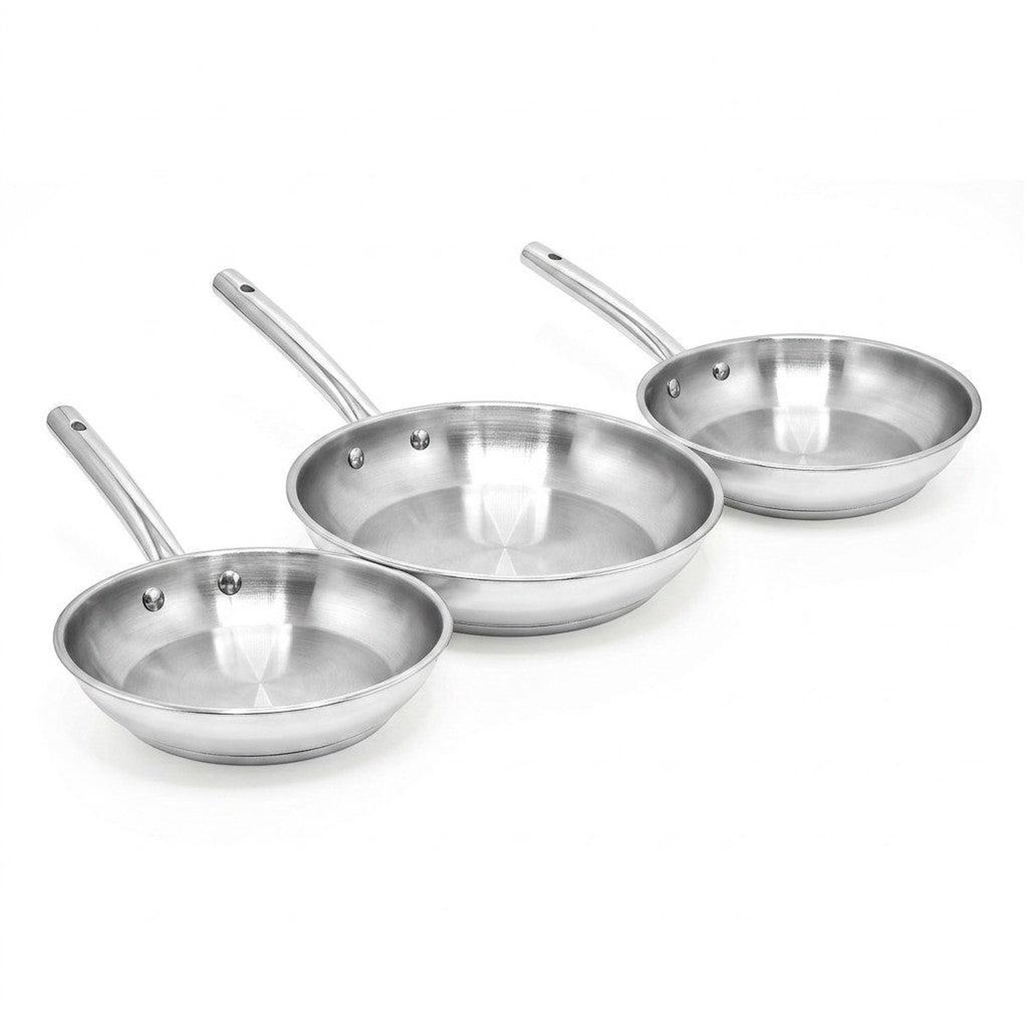 Fackelmann Lot de 3 poêles à frire en inox 20 cm 24 cm 28 cm fackelmann rhona