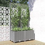 VIDAXL Jardiniere avec treillis Gris clair 80x40x136 cm PP