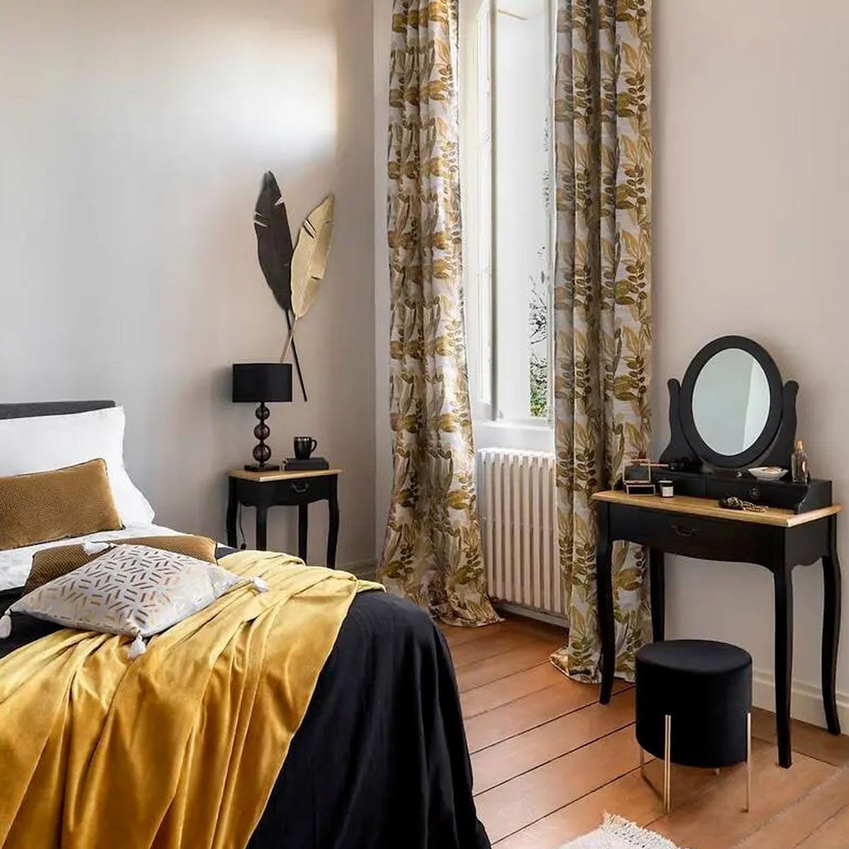 ATMOSPHERA Coiffeuse 3 Tiroirs  Chrysa  136cm Noir