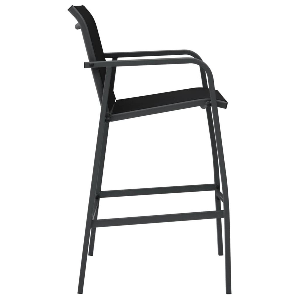 VIDAXL Chaises de bar de jardin lot de 4 Noir Textilene