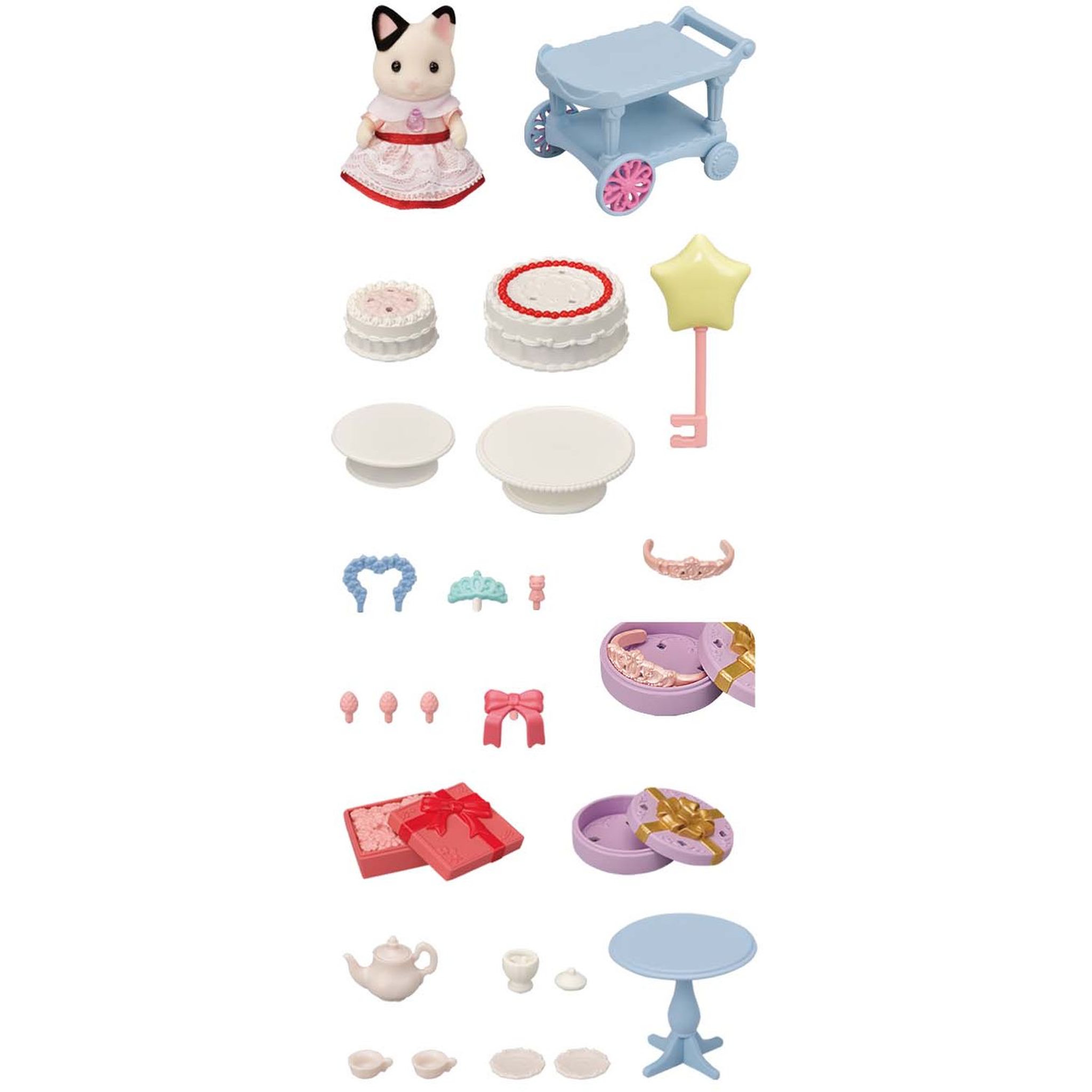 Voir la diapositive 2 : Sylvanian families Sylvanian La fille chat bicolore et son gouter d'anniversaire 