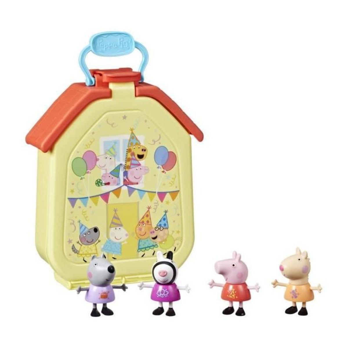 HASBRO Peppa Pig, coffret La mallette de Peppa avec maison pliable, 4 figurines, jouets préscolaires, a partir de 3 ans
