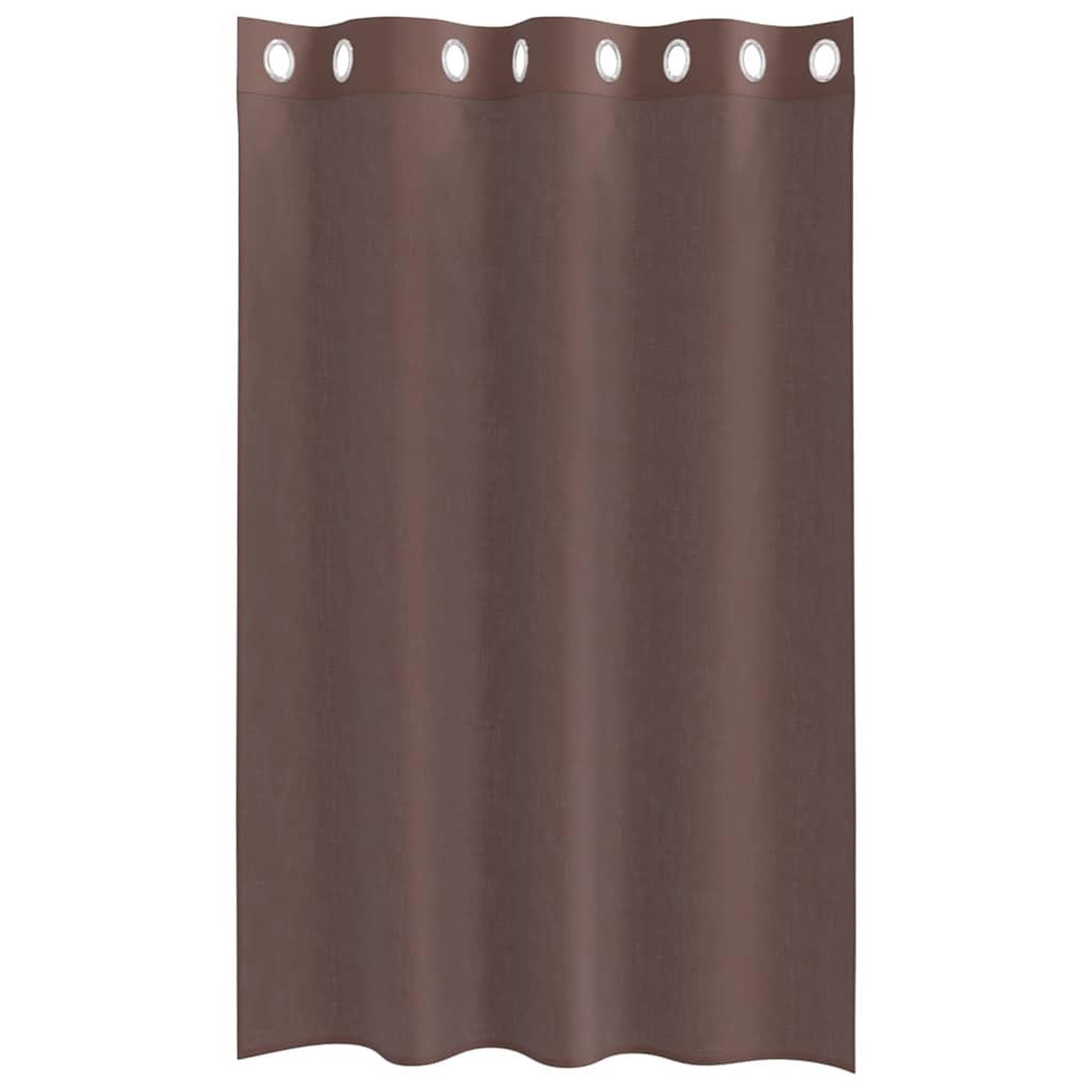 Voir la diapositive 4 : VIDAXL Rideaux en voile avec œillets 2 pcs marron 140x175 cm