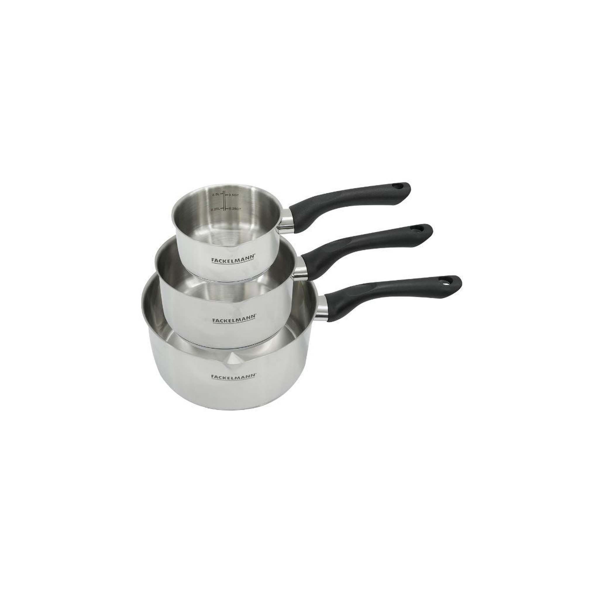 Fackelmann Set 3 casseroles 12 16 et 20 cm en inox fackelmann geneva