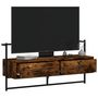 Voir la diapositive 3 : VIDAXL Meuble TV mural chene fume 100,5x30x51 cm bois d'ingenierie