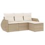 Voir la diapositive 2 : VIDAXL Salon de jardin avec coussins 4 pcs beige resine tressee