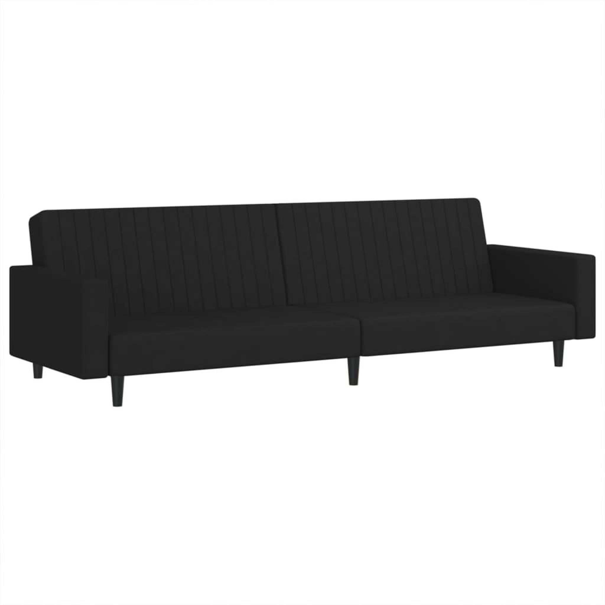 Voir la diapositive 2 : VIDAXL Canape-lit 2 places noir velours