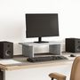 Voir la diapositive 1 : VIDAXL Support de moniteur gris béton 50x27x15 cm bois d ingénierie