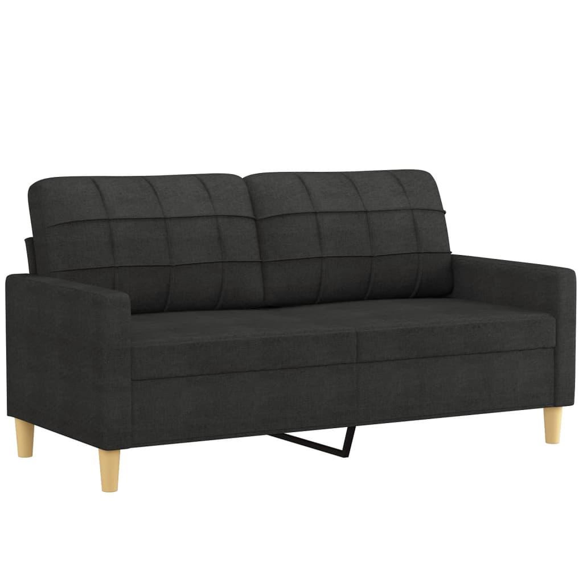 Voir la diapositive 4 : VIDAXL Ensemble de canapes 2 pcs avec coussins Noir Tissu