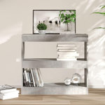 VIDAXL Bibliotheque/Separateur de piece Gris beton 80x30x72 cm