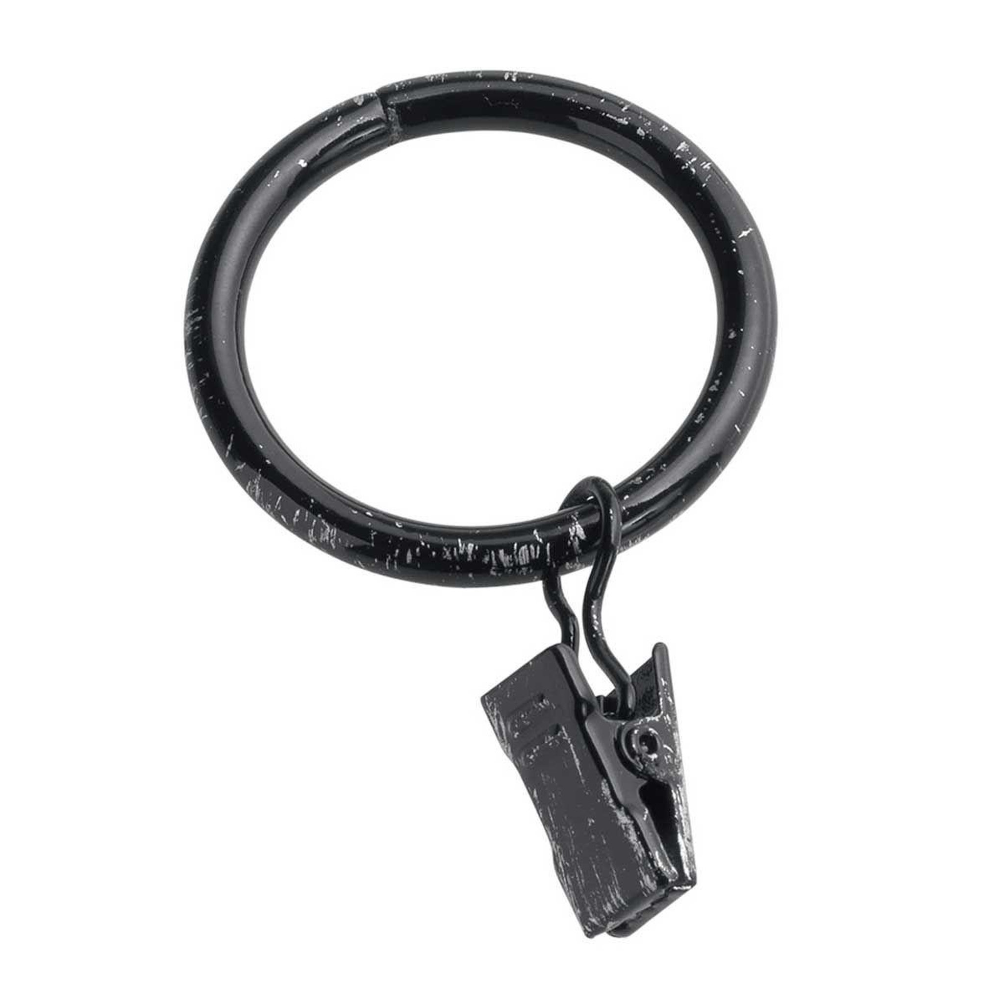 Douceur d'Intérieur Lot de 10 anneaux  pince  12cm noir & argent
