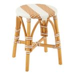 Paris Prix Tabouret en Rotin  Danial  44cm Blanc & Naturel