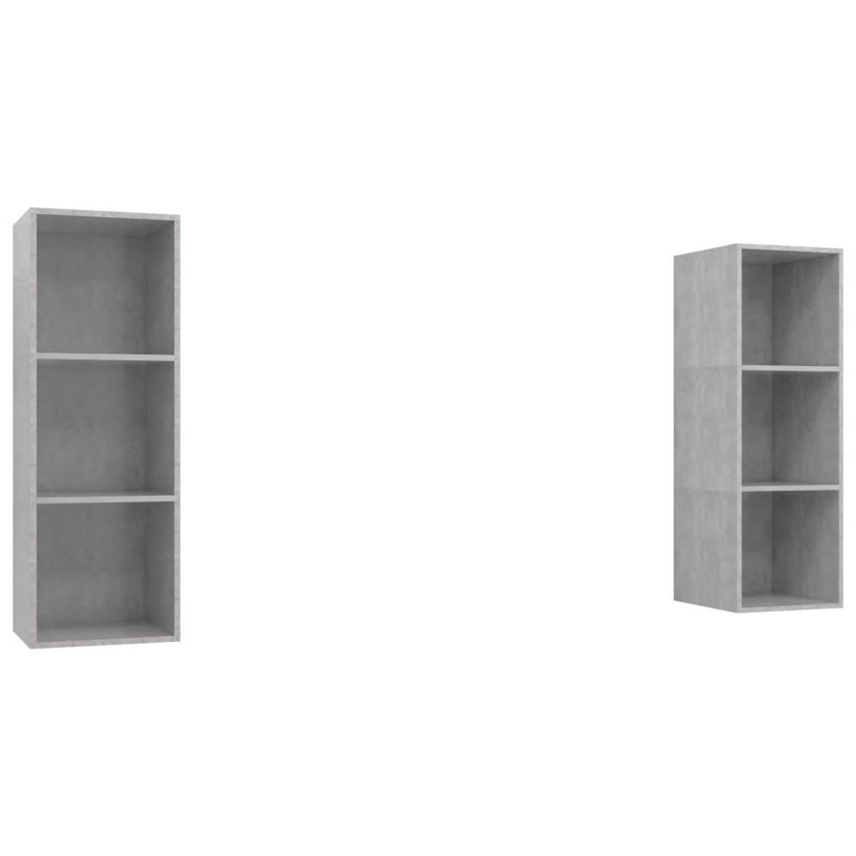 VIDAXL Meubles TV muraux 2 pcs Gris beton Bois d'ingenierie