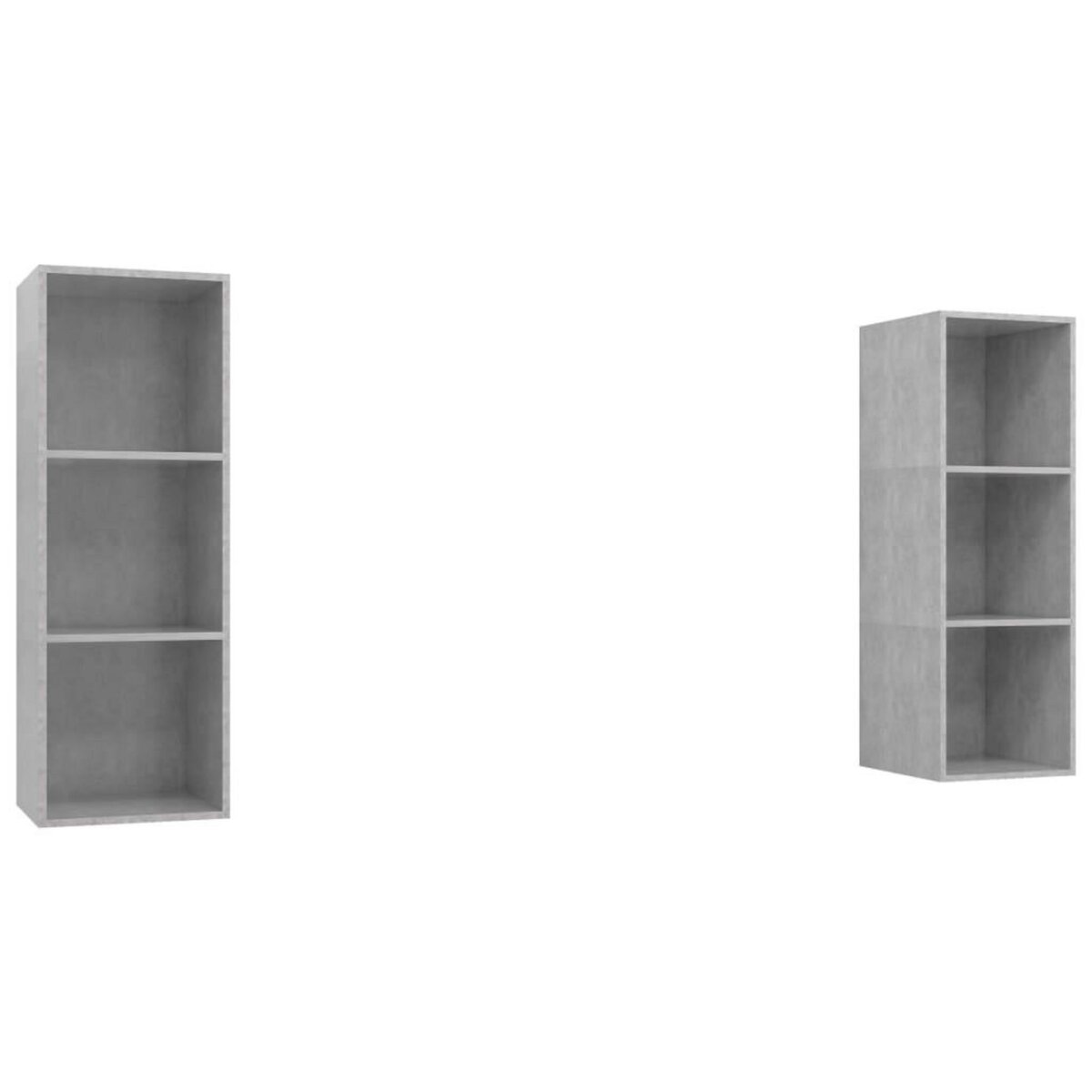 VIDAXL Meubles TV muraux 2 pcs Gris beton Bois d'ingenierie