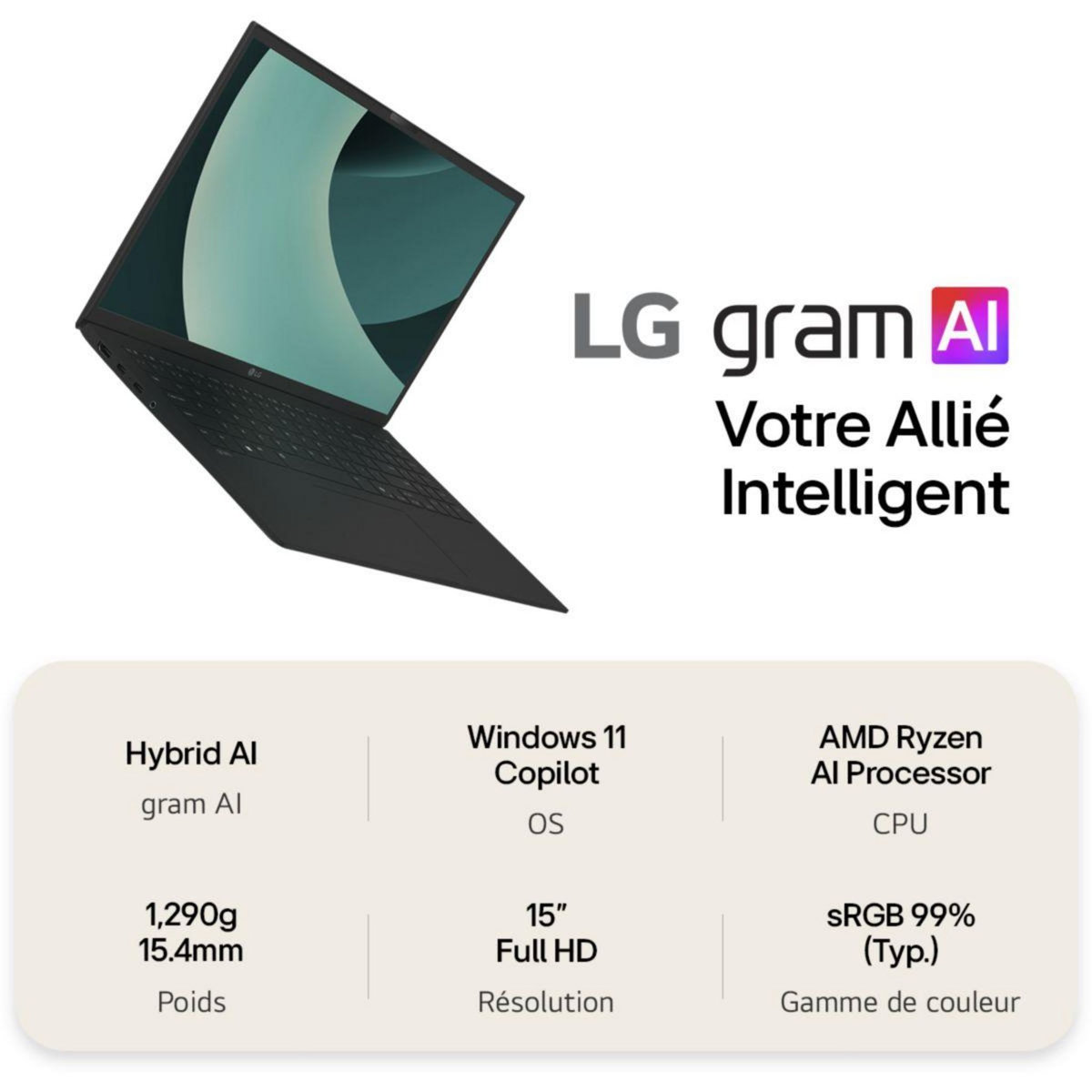 LG Ordinateur portable Gram 15Z80T-G.AU8BF Copilot+