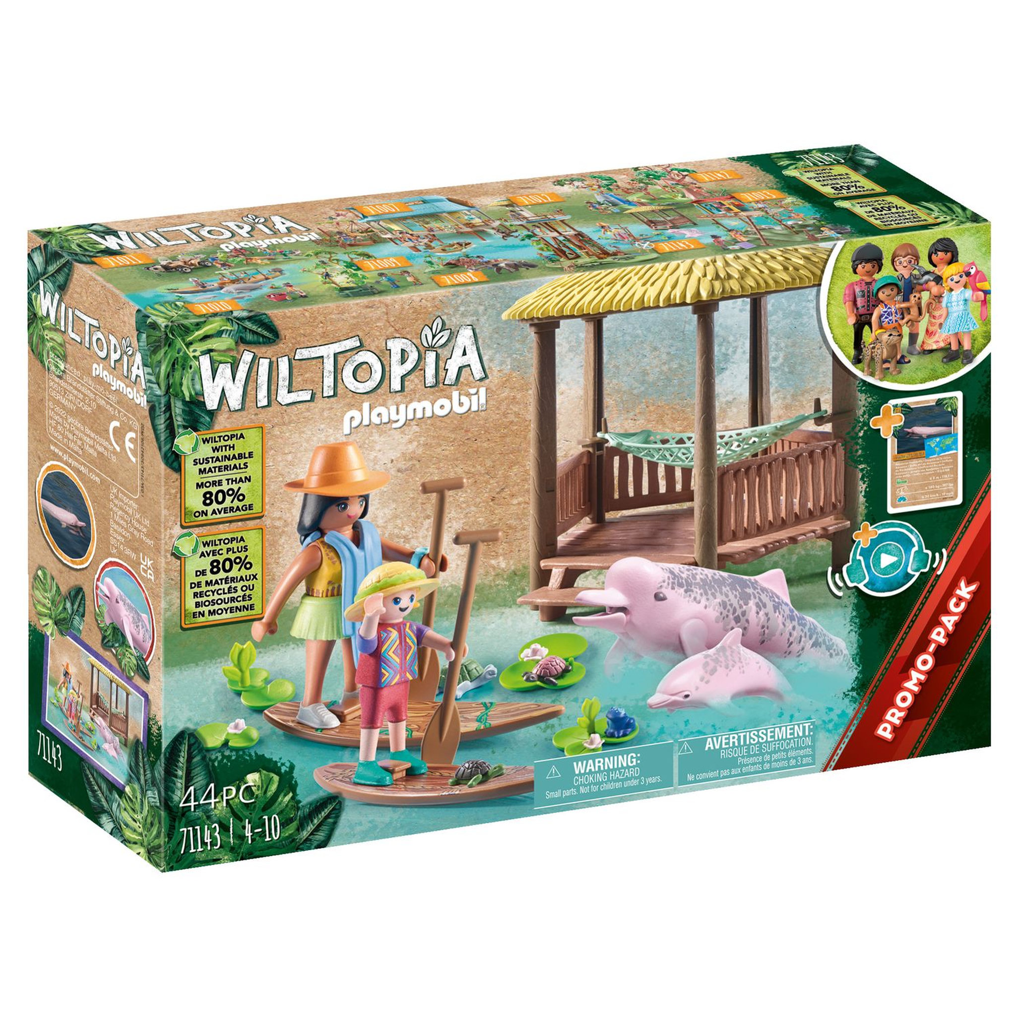 Voir la diapositive 2 : PLAYMOBIL 71143 Paddles avec les dauphins roses 