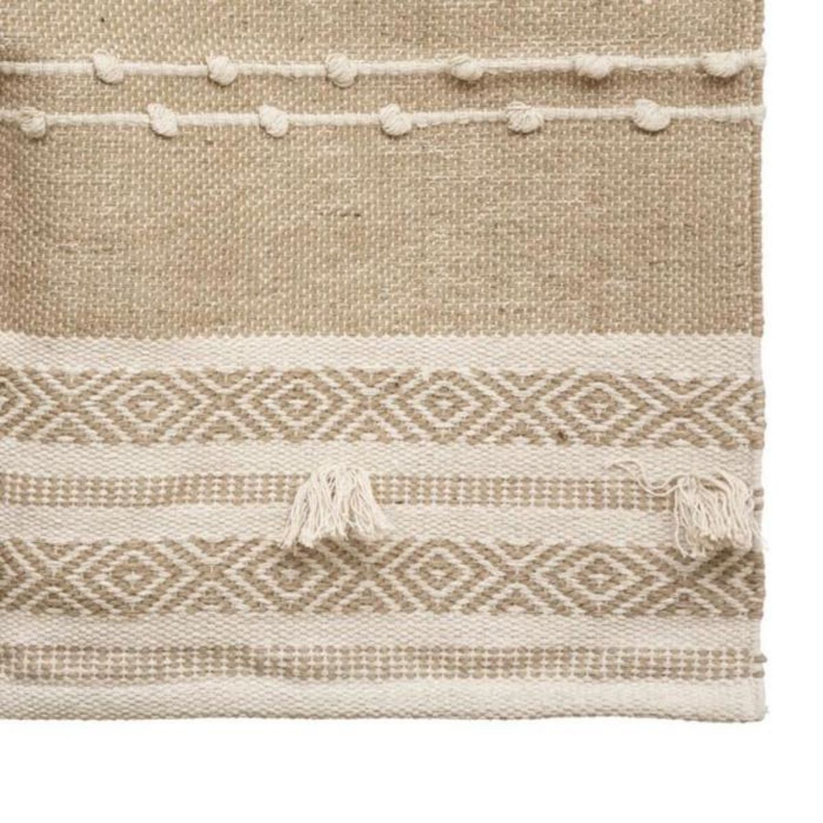 ATMOSPHERA Tapis Déco en Jute  3D Pompons  90x150cm Ivoire