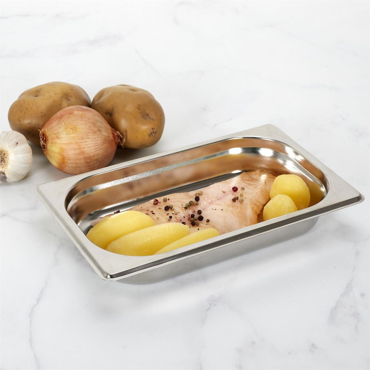 The Home Deco Factory Planche à découper avec tiroir intégré - Marron