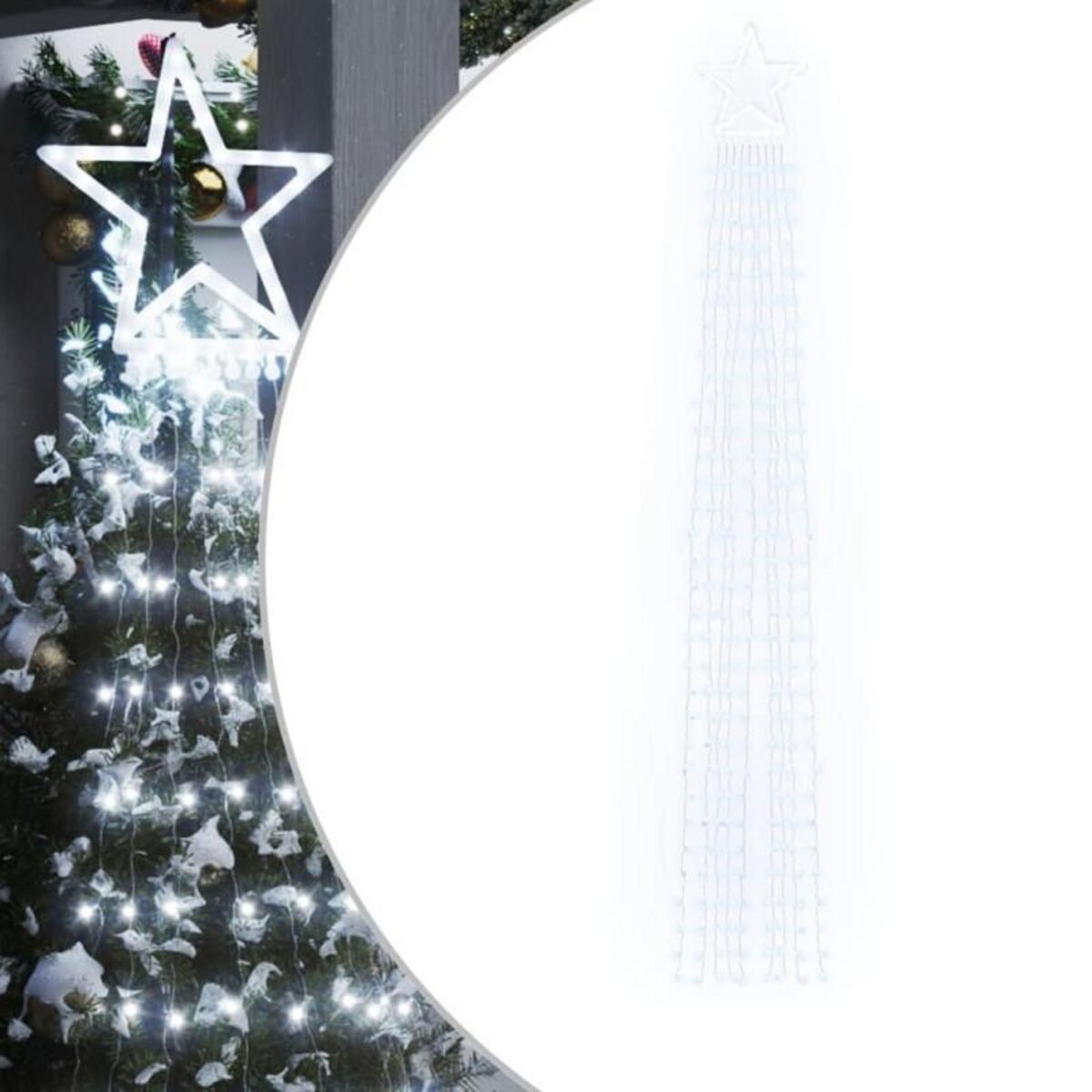 VIDAXL Guirlande de sapin de Noël 320 LED blanc froid 375 cm
