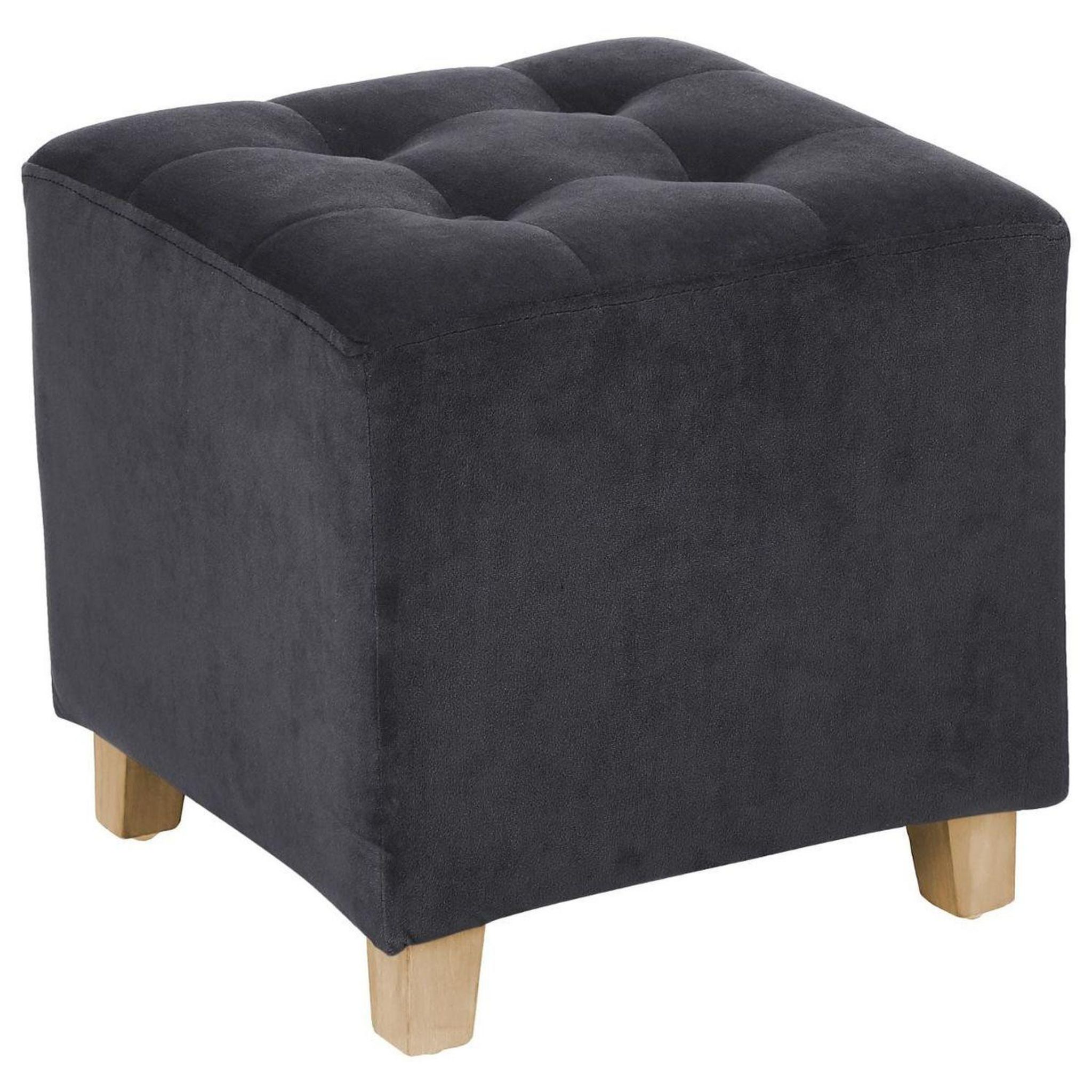 Atmosphera Klappbarer Pouf Benicio Aus Holz – Stylischer Sitzhocker In Weiß/Schwarz Fürs Wohnzimmer