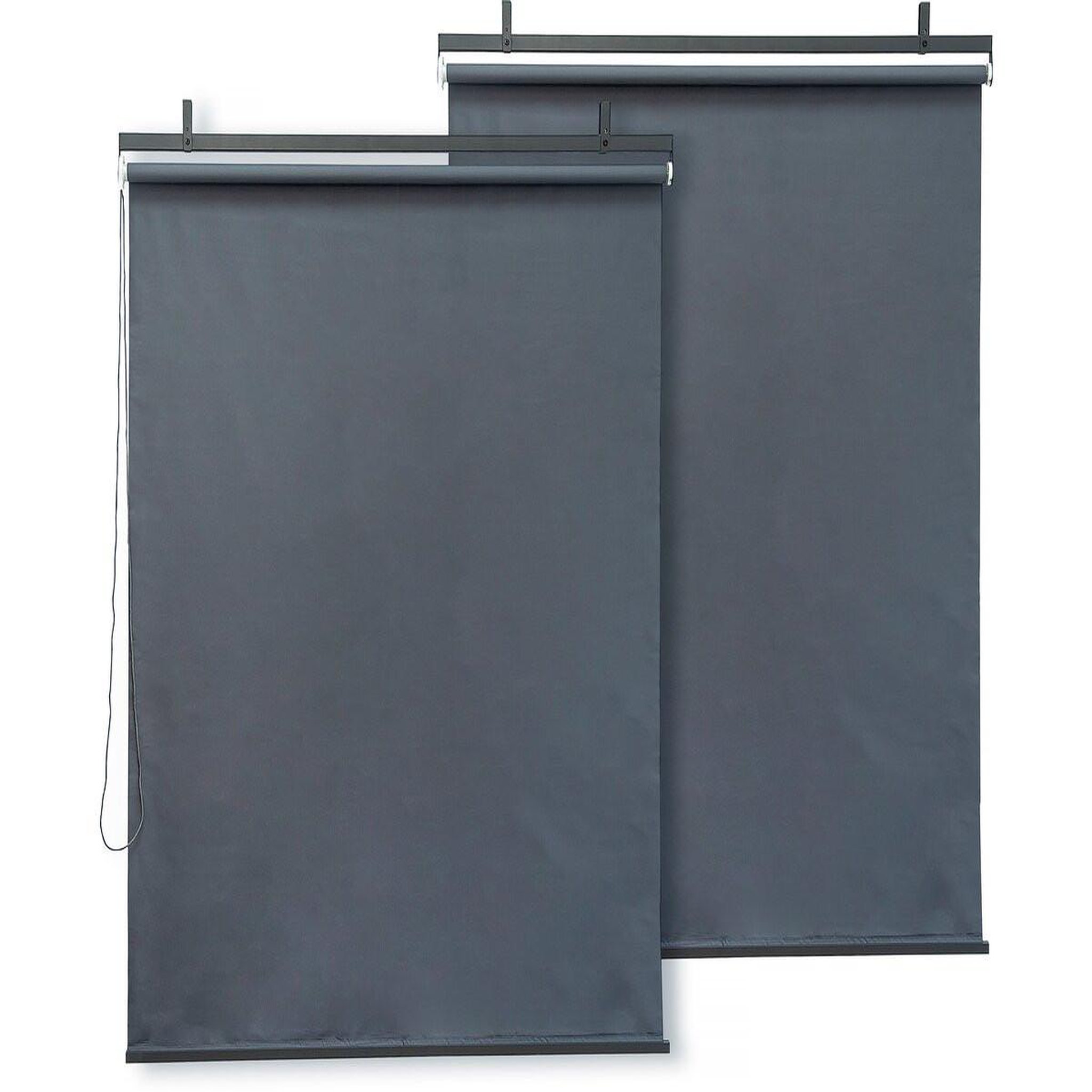 Voir la diapositive 1 : Habitat et Jardin Lot de 2 stores rétractables pergola - 124 x 225 cm - gris anthracite