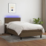 Voir la diapositive 1 : VIDAXL Sommier a lattes de lit et matelas et LED Marron fonce 80x200cm