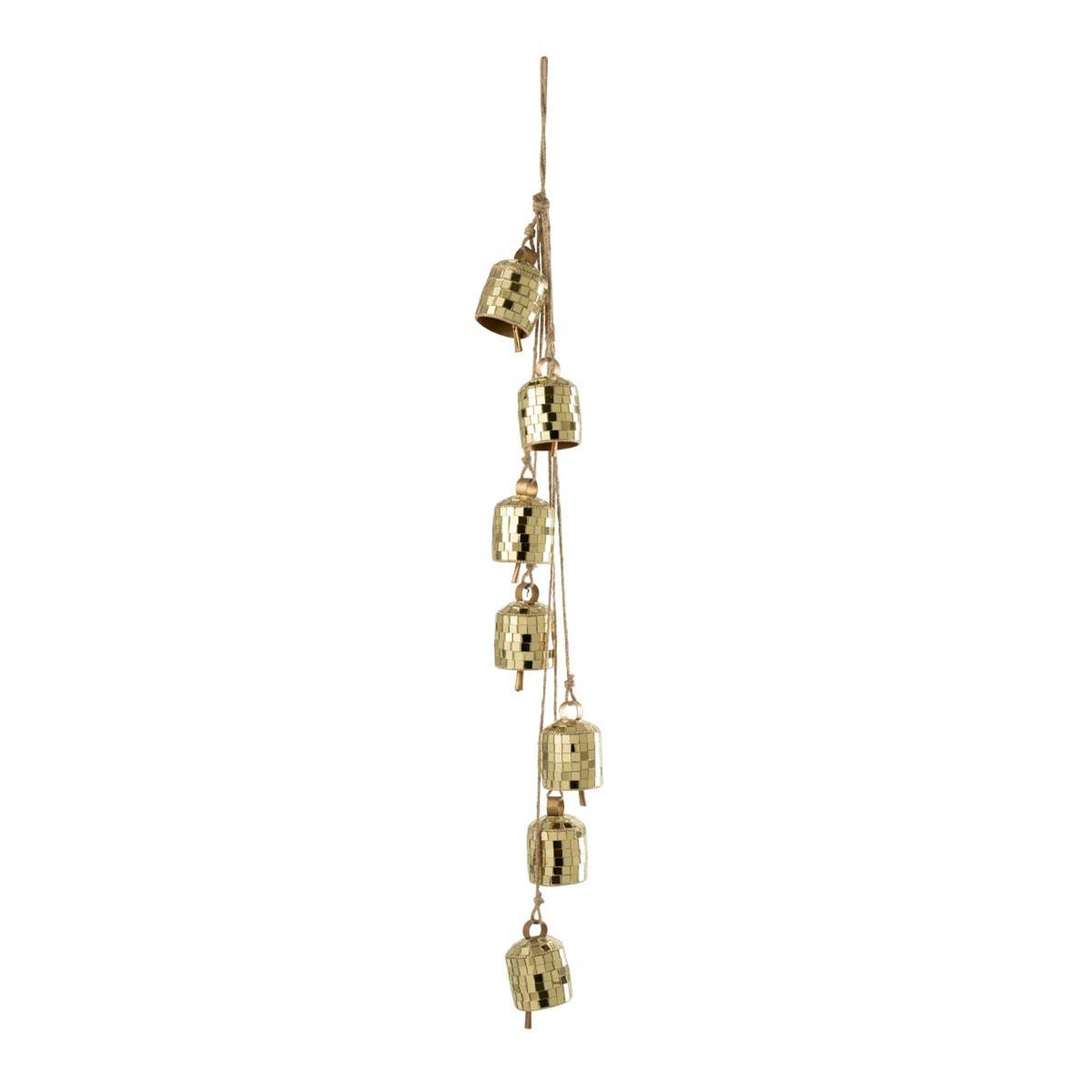 J-LINE Suspension de noël  7 cloches  45cm doré