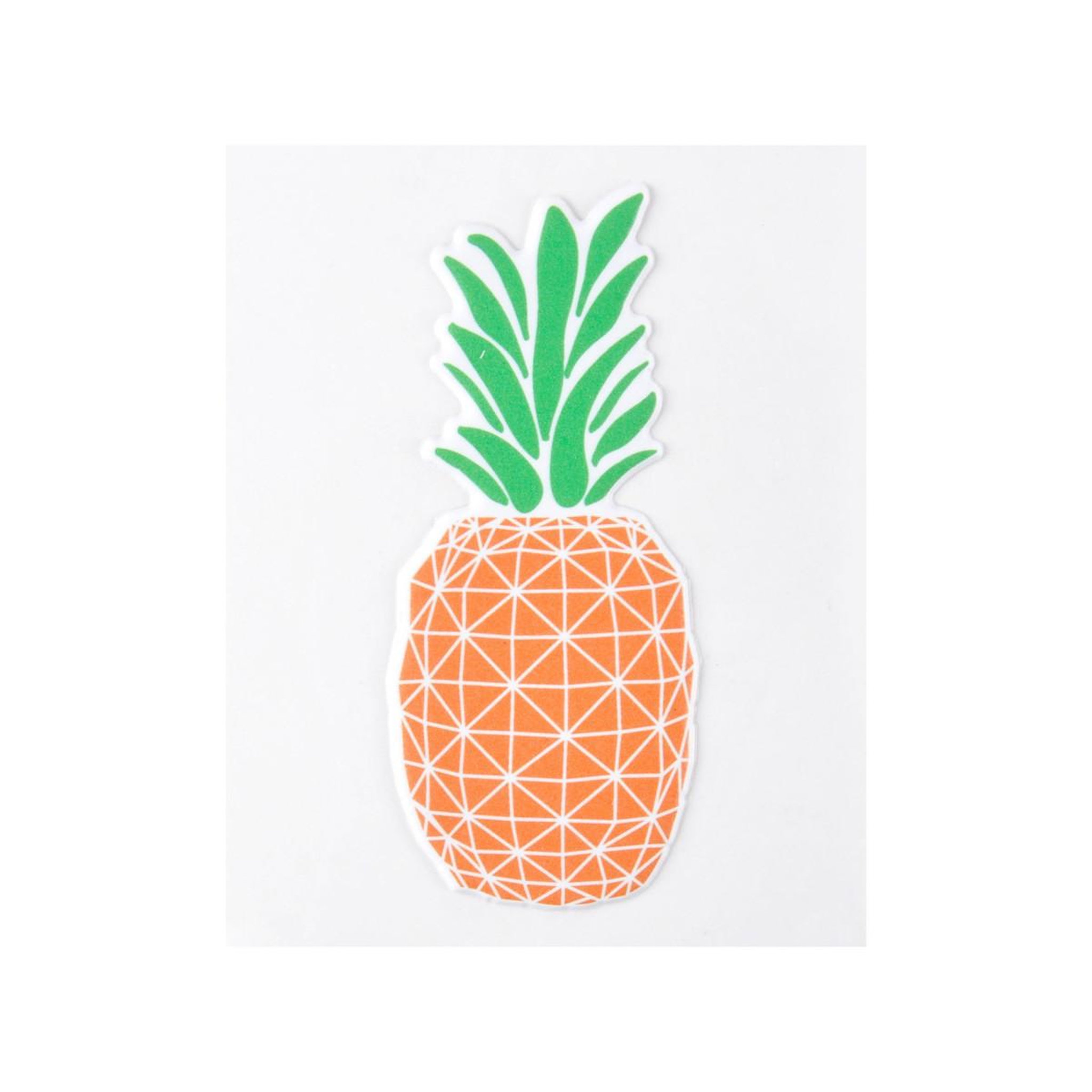 Voir la diapositive 2 : HOMEA Sticker puffy  ananas  10cm orange & vert