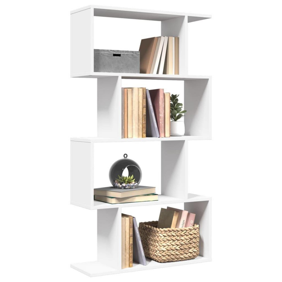 VIDAXL Etagere separatrice de piece a 4 niveaux blanc bois ingenierie