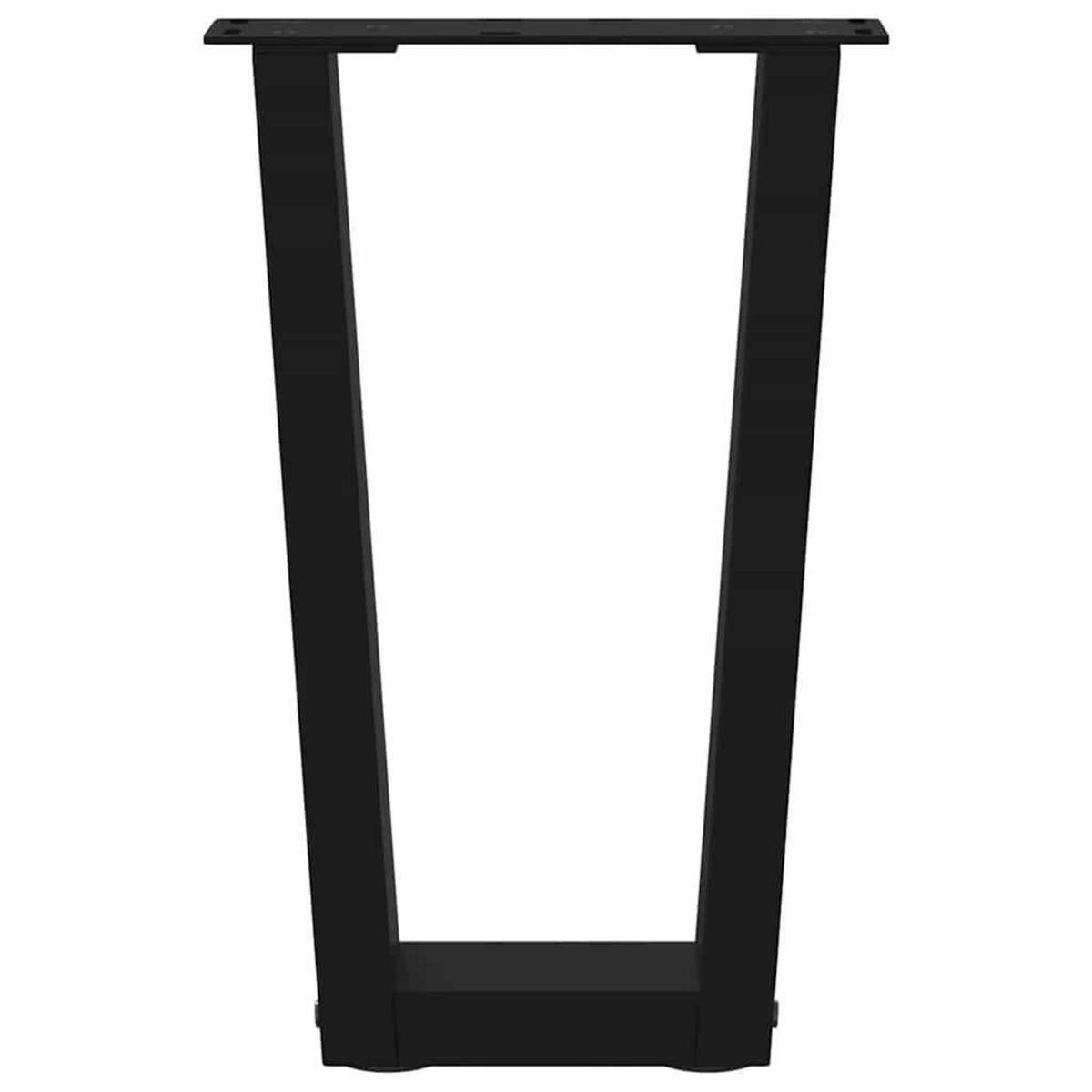 VIDAXL Pieds de table a manger forme de V 2 pcs noir 38x(42-43,3) cm