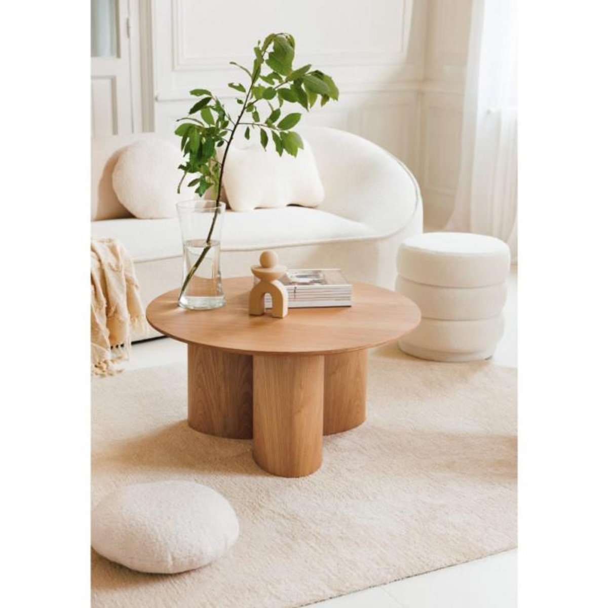 ATMOSPHERA Table Basse Design  Aliona  80cm Naturel