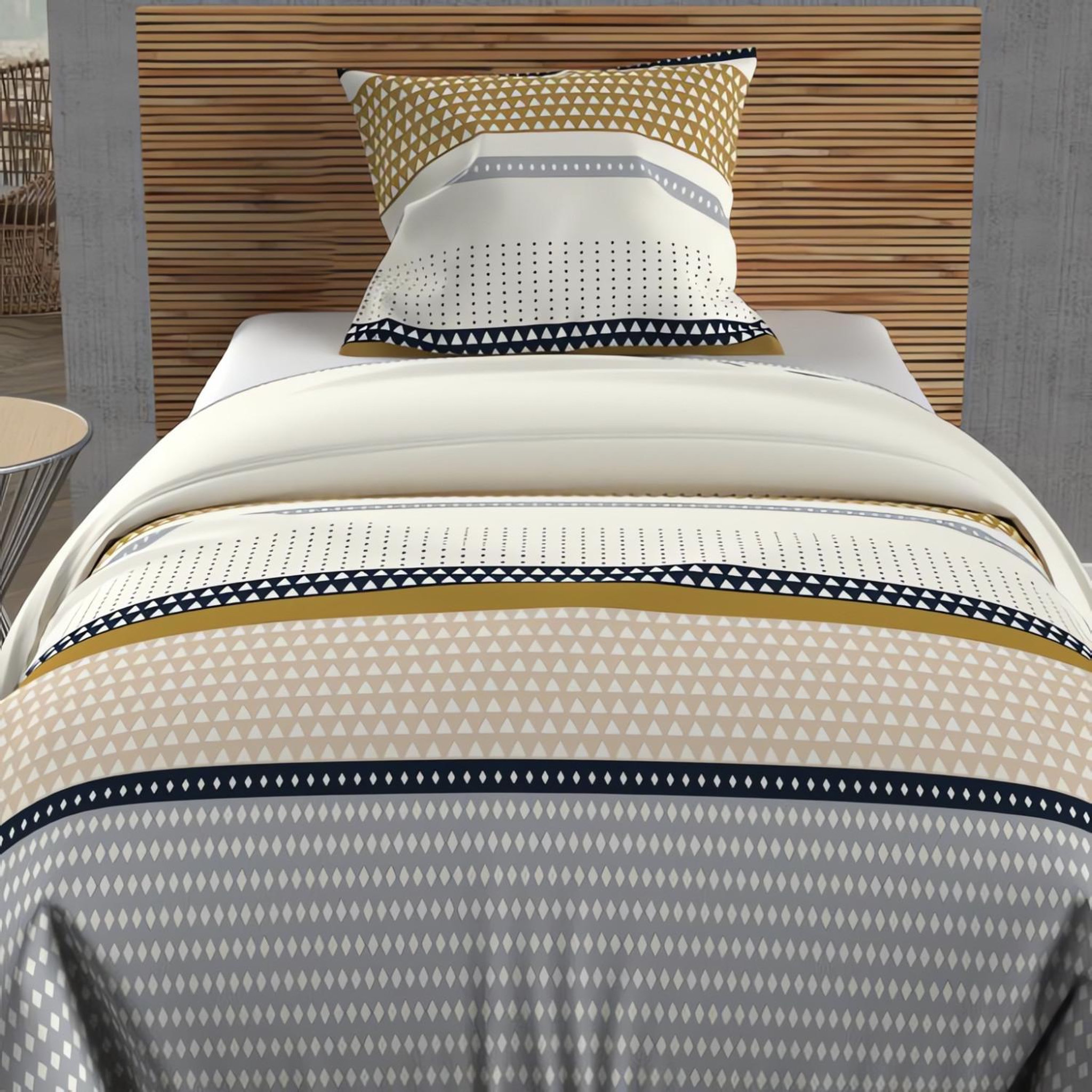 Voir la diapositive 2 : SOLEIL D'OCRE Parure housse de couette coton 57 fils THALES, par Soleil d'ocre