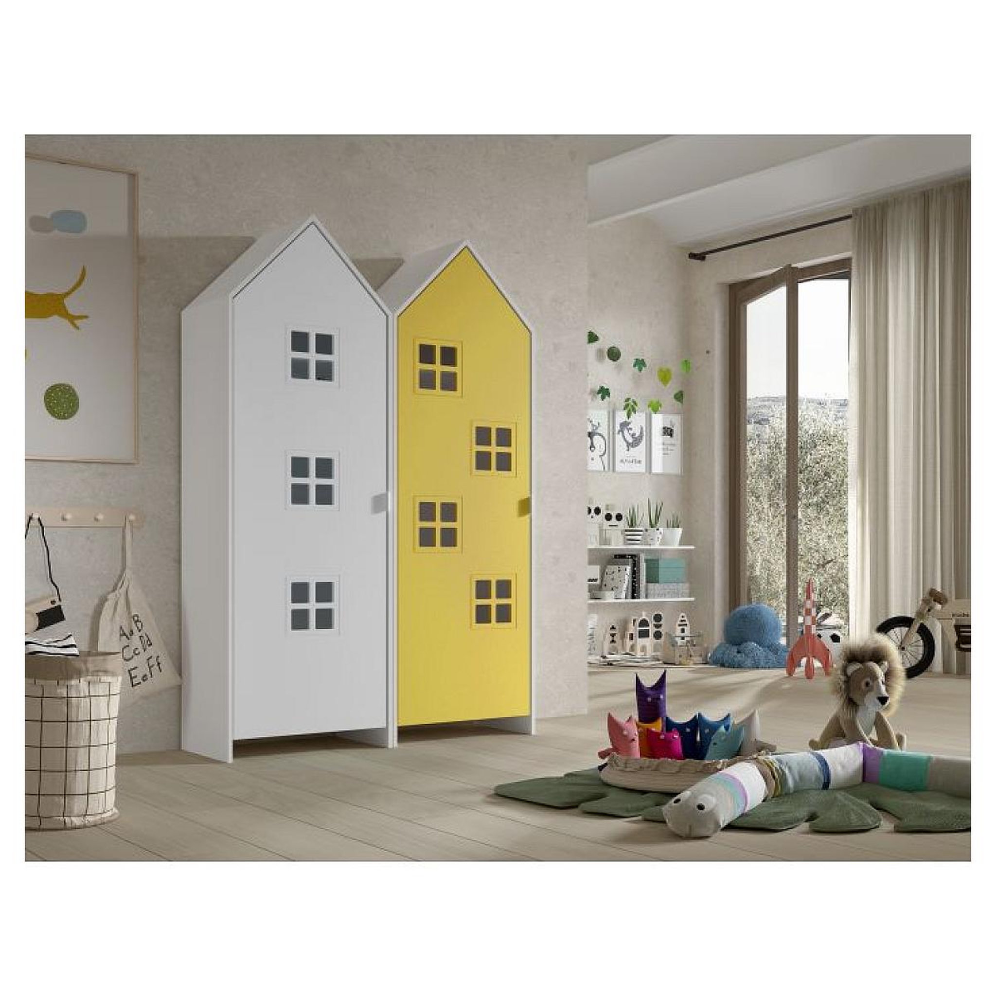 Voir la diapositive 2 : Vipack Combinaison D'armoires 2 Parties Casami Bruges blanc jaune