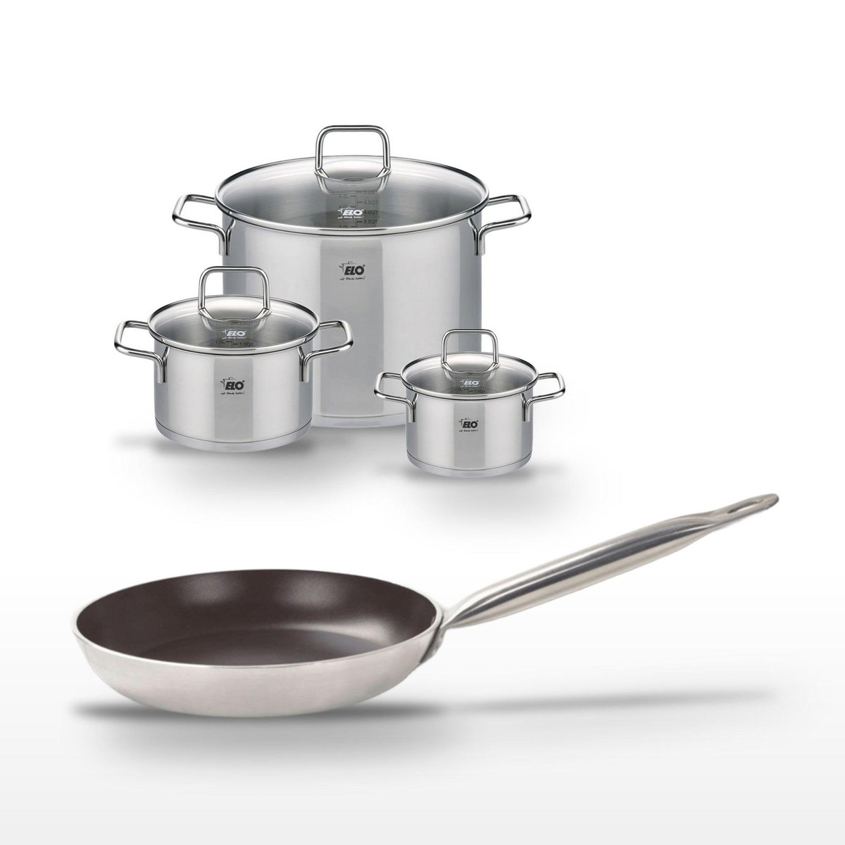 ELO Lot Poêle 32 cm et 3 Faitouts Elo Bistro Line