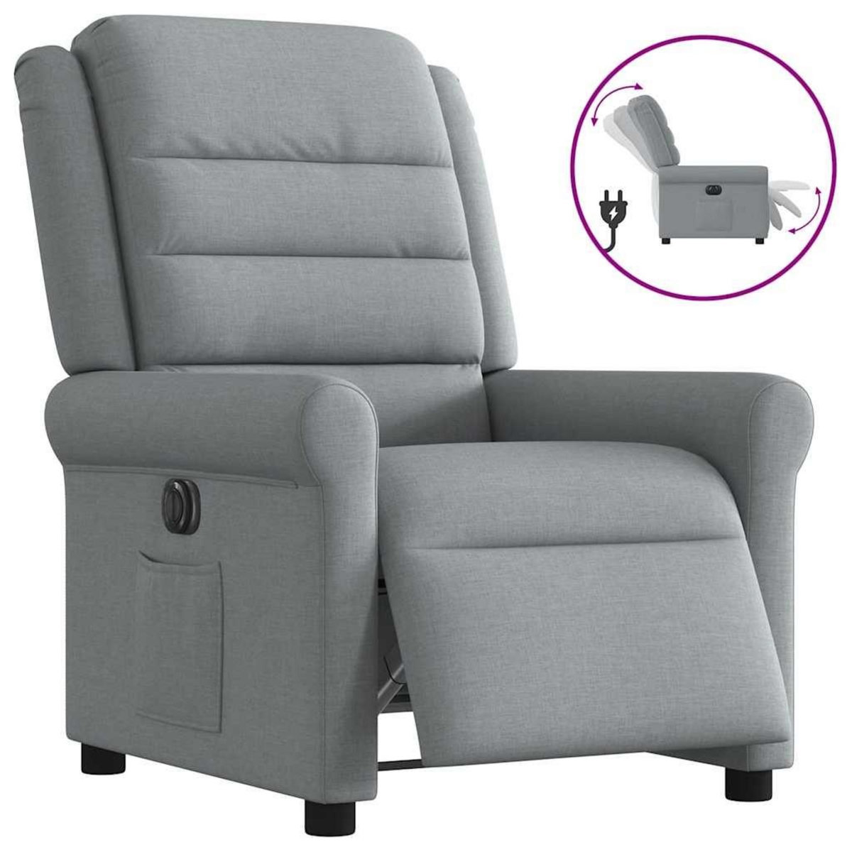 VIDAXL Fauteuil inclinable electrique Gris clair Tissu