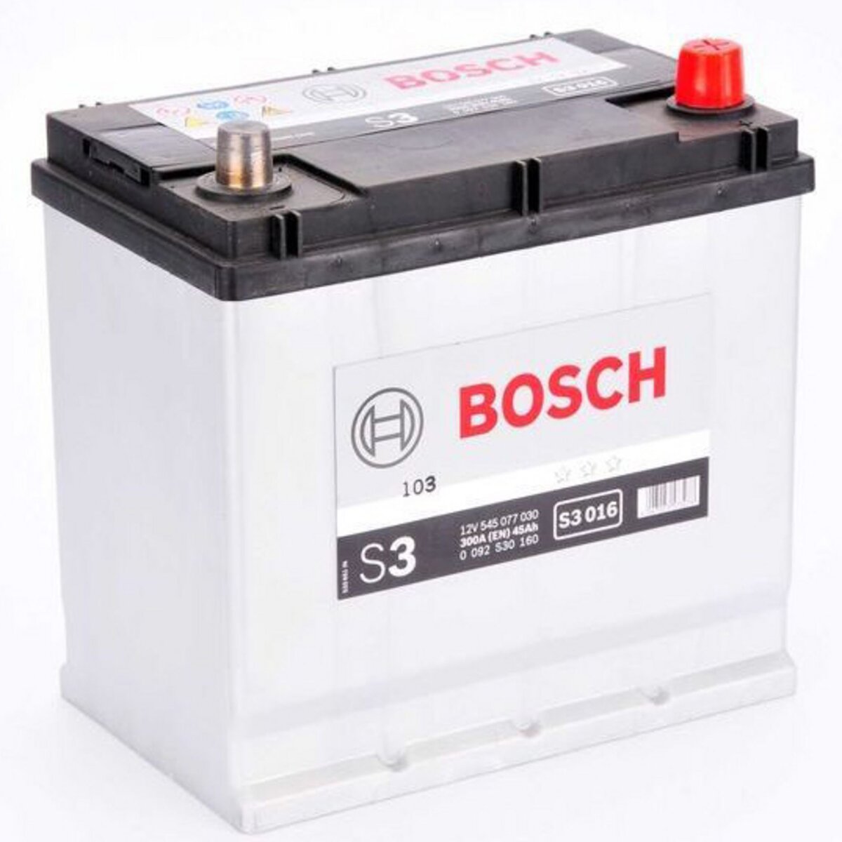 BOSCH Batterie Bosch S3016 45Ah 300A BOSCH