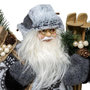 Voir la diapositive 2 : ATMOSPHERA Père Noël Déco Traditionnel  Ski  46cm Gris