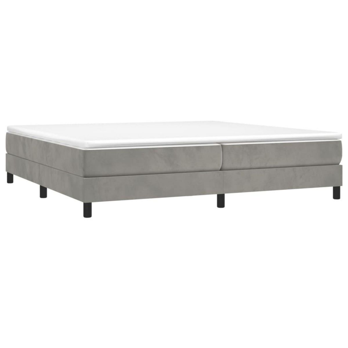 VIDAXL Sommier a lattes de lit et matelas Gris clair 200x200cm Velours