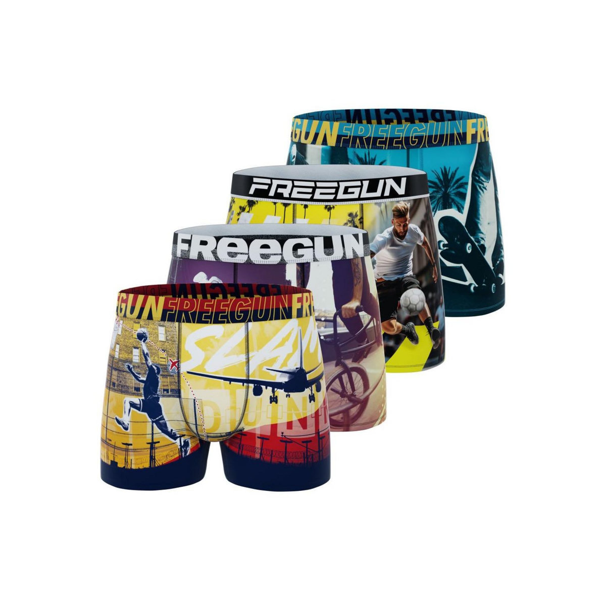FREEGUN Lot de 4 boxers enfant  Street Sport