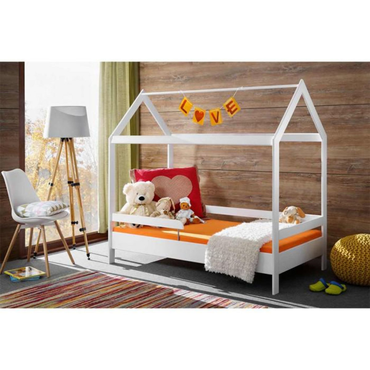 Paris Prix Lit Cabane Enfant  Tymmi House  80x160cm Blanc Mat