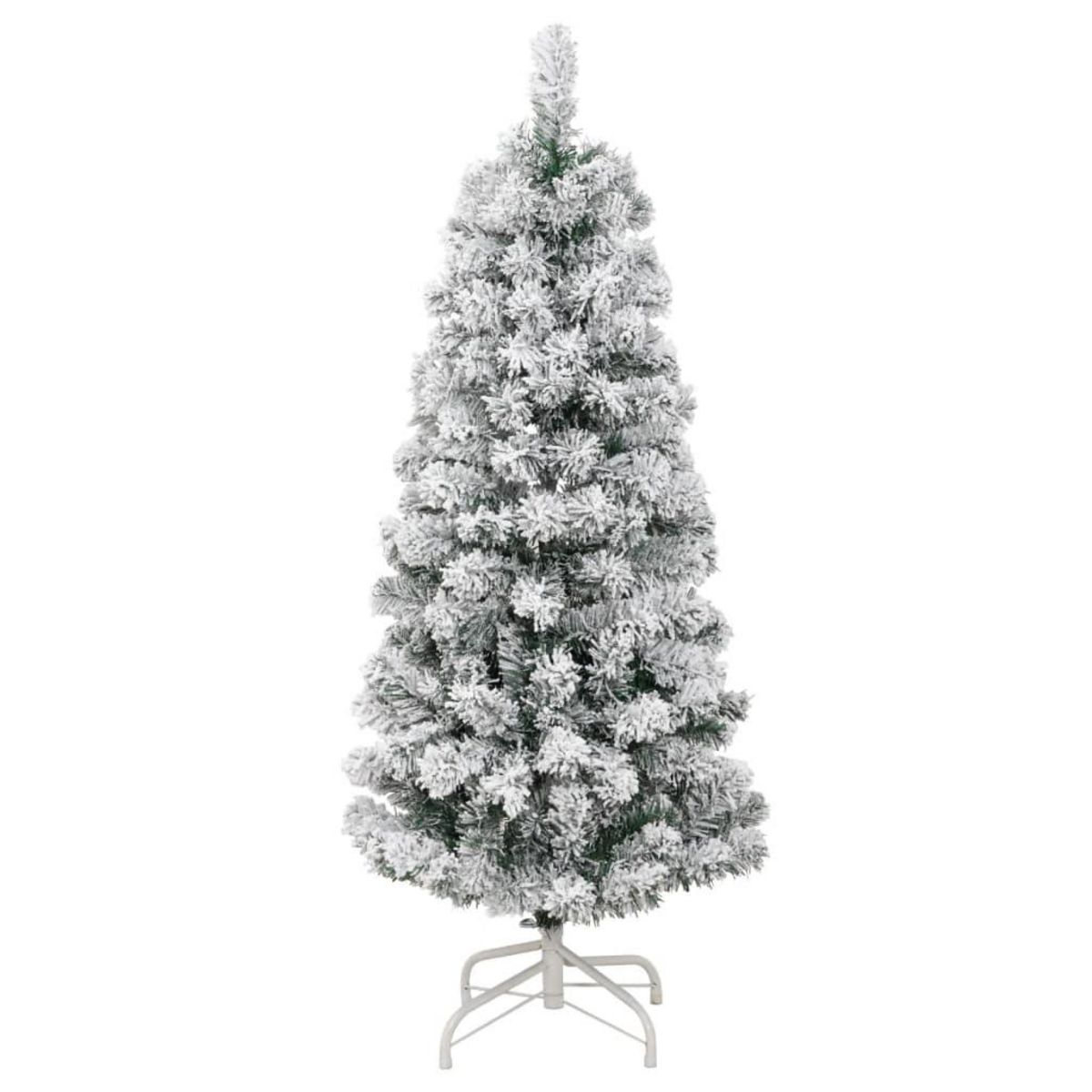 VIDAXL Sapin de Noël artificiel a charnieres avec neige floquee 150 cm